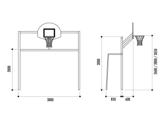 Structure multisport cage de football / handball et panier de basket