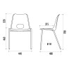 Chaise coque plastique Bologne - M2