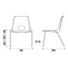 Chaise coque plastique enfant Bologne M2 - Hauteur de 26 cm à 34 cm