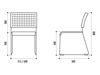 Chaise visiteur Vale avec ou sans accoudoir