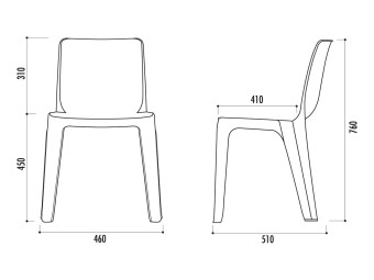 Chaise empilable monobloc Denver - M2 ou M4