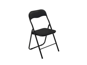 Chaise pliante Bounty - structure noire tissu enduit noir