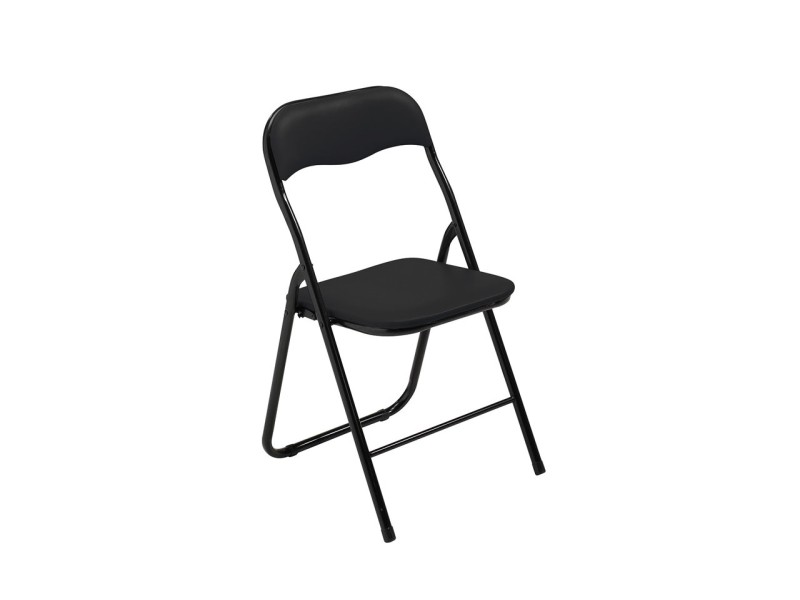 Chaise pliante Bounty - structure noire tissu enduit noir Chaise pliante Bounty - structure noire tissu enduit noir