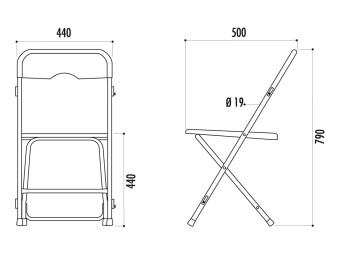 Chaise pliante Prato en acier et polypropylène
