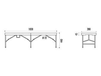 Banc pliant polypropylène Segovilla 183 cm