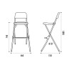 Tabouret pliant polyéthylène Segovilla - hauteur assise 74 cm