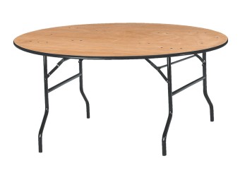 Table ronde en bois exotique pliante Tarragone Ø152 ou 182 cm