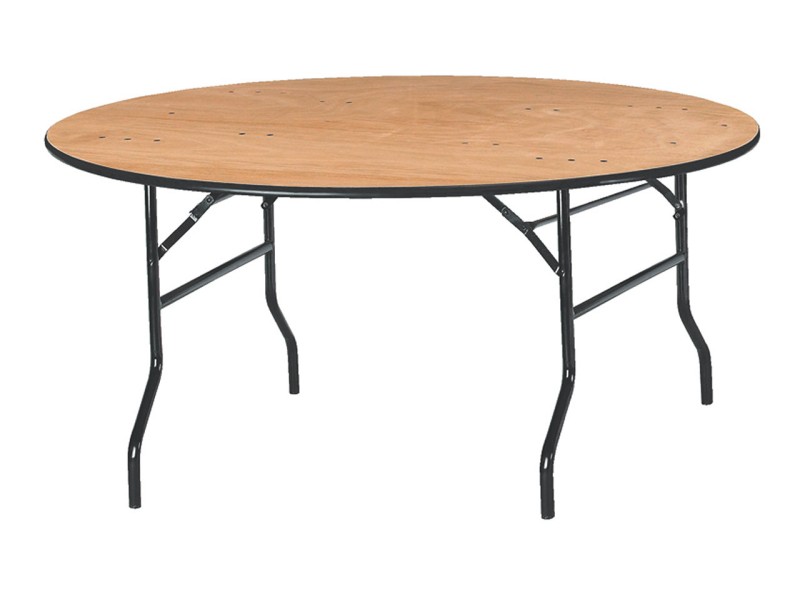 Table ronde en bois exotique pliante Tarragone Ø152 ou 182 cm Table ronde en bois exotique pliante Tarragone Ø152 ou 182 cm