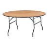 Table ronde en bois exotique pliante Tarragone Ø152 ou 182 cm