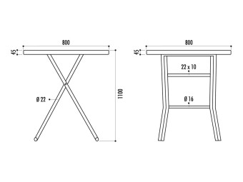 Mange-debout polyéthylène pliant Ø80 cm - hauteur 110 cm