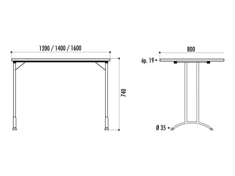 Table pliante et empilable Tivoli