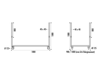 Chariot pour table pliante et empilable n°2