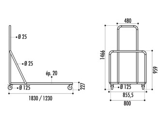 Chariot pour tables pliante et empilable n°3