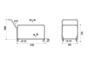 Chariot plus pour tables rondes Ø122, 154 et 183 cm