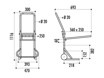 Diable pour transport de chaises