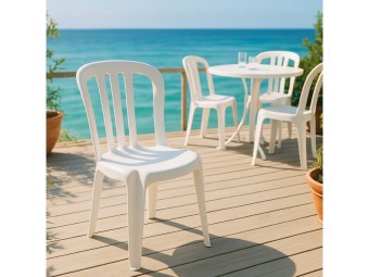 Chaise bistrot Miami empilable en résine