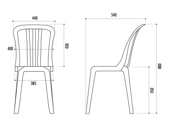 Chaise bistrot Miami empilable en résine