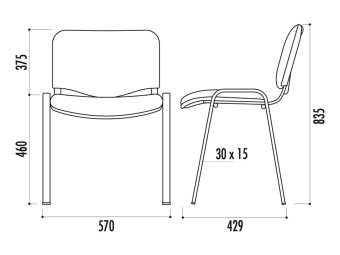 Chaise Iso en tissu