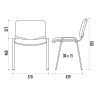 Chaise Iso dossier résille et assise tissu