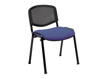 Chaise Iso dossier résille et assise tissu enduit