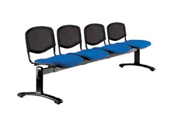 Sièges poutre Iso avec dossier résille et assise en tissu