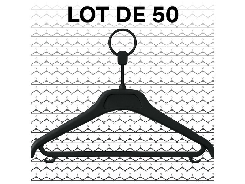 Lot de 50 cintres pour vestiaire porte cintre à roulettes Lot de 50 cintres pour vestiaire porte cintre à roulettes