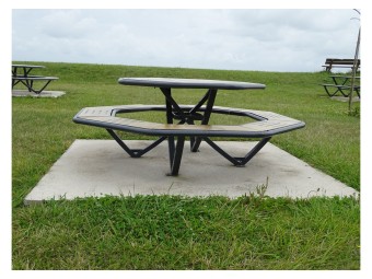 Table pique nique octogonale Horizon stratifié compact