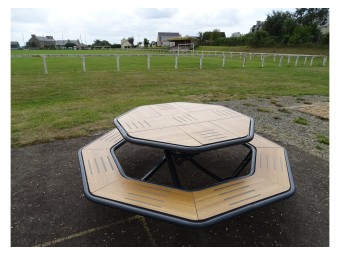 Table pique nique octogonale Horizon stratifié compact