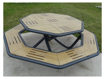 Table pique nique octogonale Horizon stratifié compact