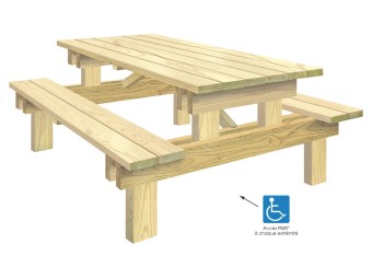 Table pique-nique Hanovre rallongée 230 cm - PMR
