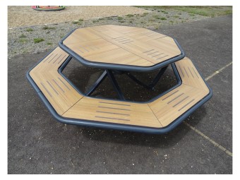 Table pique nique octogonale Horizon stratifié compact