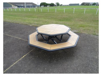 Table pique nique octogonale Horizon stratifié compact