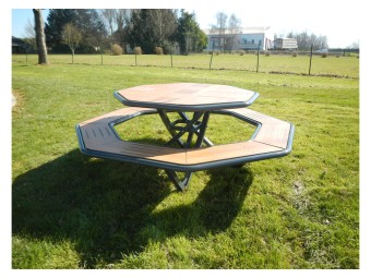 Table pique nique octogonale Horizon stratifié compact