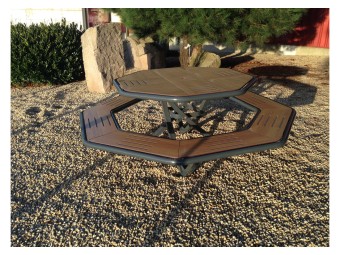 Table pique nique octogonale Horizon stratifié compact