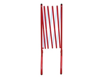 Barrière extensible acier 2,3m - rouge/blanc - BAR001RB