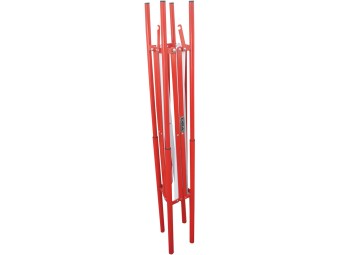 Barrière carrée extensible acier 1,3m - rouge/blanc - BAR002RB