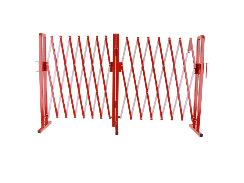 Barrière extensible acier 4m - rouge/blanc - BAR4000