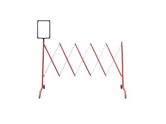 Barrière extensible acier 2,3m - rouge/blanc - BAR001RB
