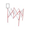 Barrière carrée extensible acier 1,3m - rouge/blanc - BAR002RB