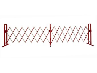 Barrière extensible acier 4m - rouge/blanc - BAR4000
