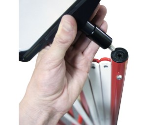 Barrière carrée extensible acier 1,3m - rouge/blanc - BAR002RB