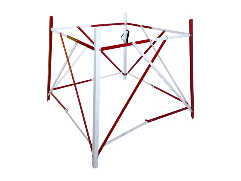 Barrière de regard carré en aluminium 1m - rouge/blanc - BARELEC Barrière de regard carré en aluminium 1m - rouge/blanc - BARELEC