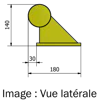 Dimensions Protection modulable angle 90°