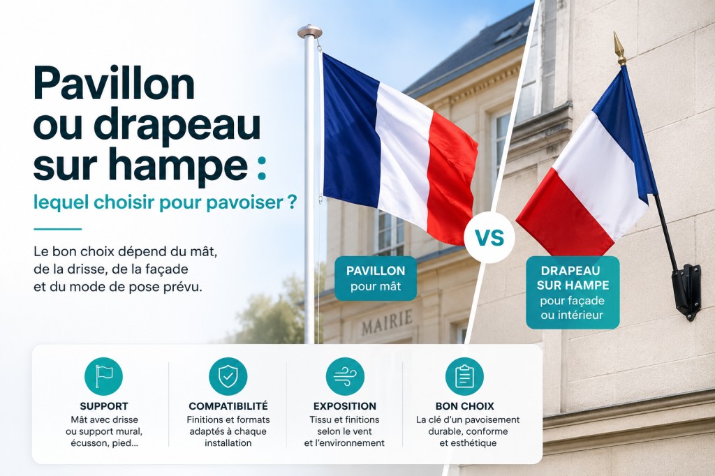 Pavillon ou drapeau sur hampe : lequel choisir pour pavoiser ?