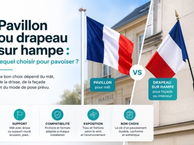 Pavillon ou drapeau sur hampe : lequel choisir pour pavoiser ?
