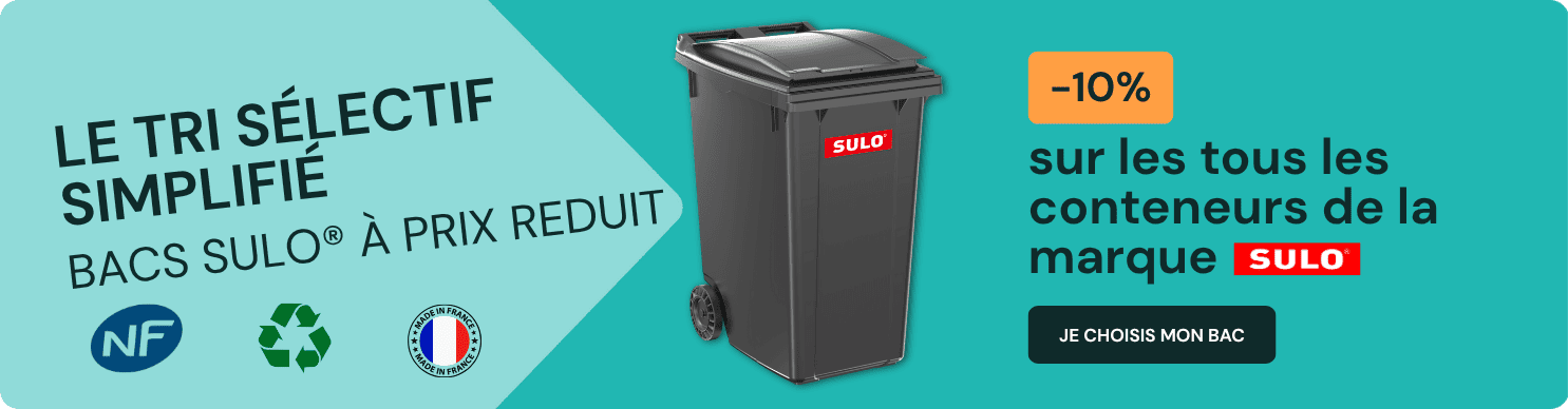 Promo -10 % sur les conteneurs SULO : bacs à déchets pour tri sélectif à prix réduit